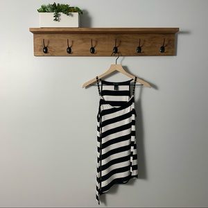 White House Black Market Black and White Horizontal Stripes Spaghetti Strap Top